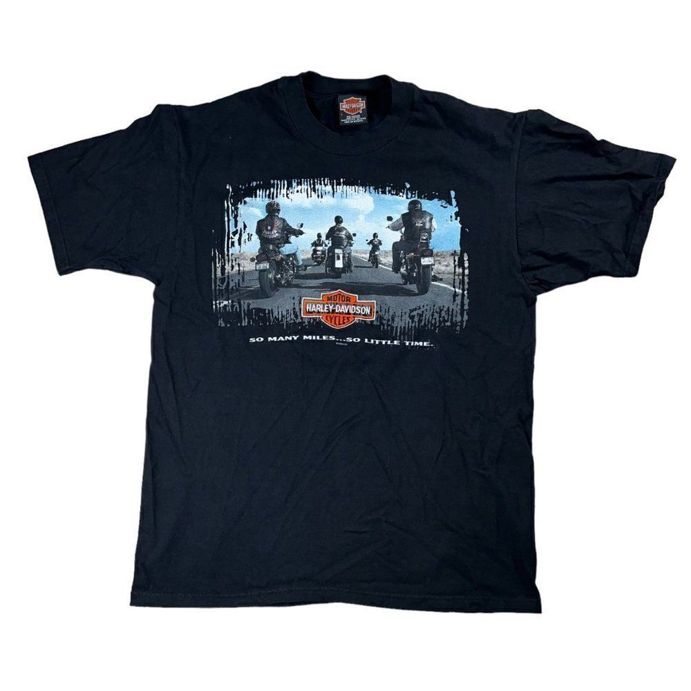 Vintage 1998 Harley Davison Embroidered So Many Miles El Paso Texas Tee Men's L
